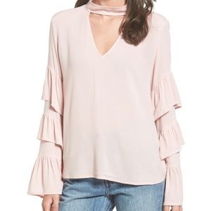 🛍BP. Ruffle Sleeve Choker Top NWOT